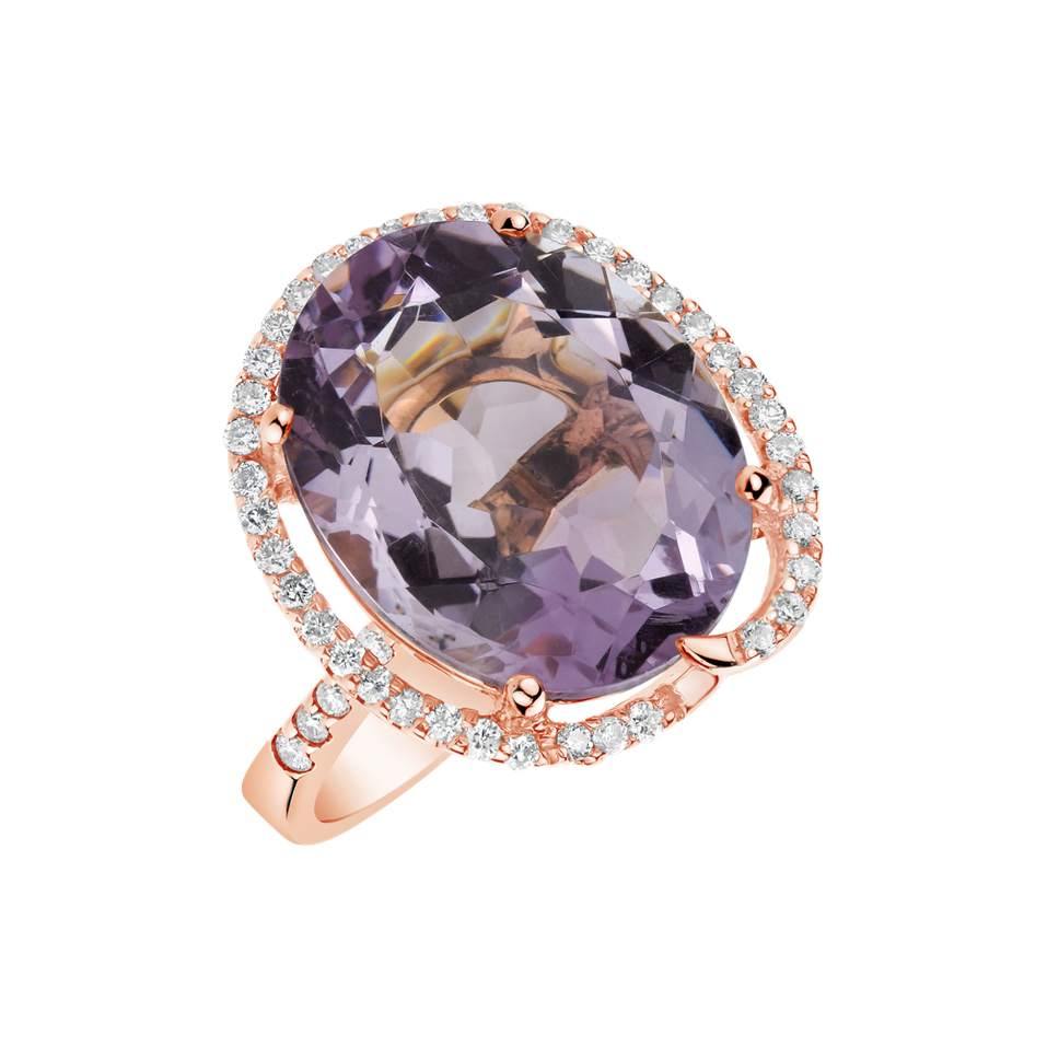Diamond rings with Amethyst Valeska