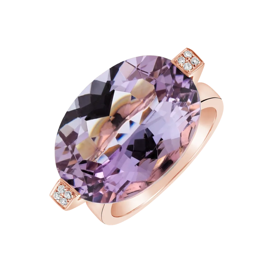 Diamond rings with Amethyst Amalasanda