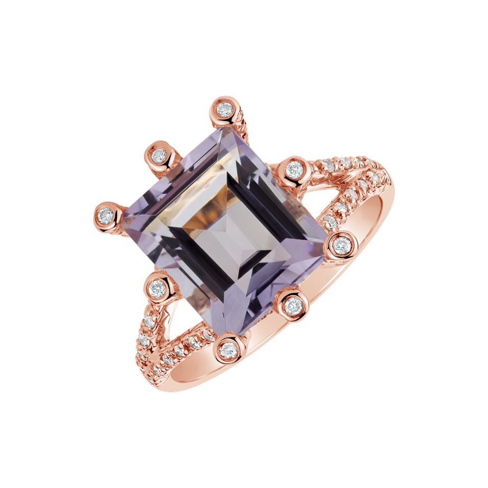 Diamond rings with Amethyst Flanna