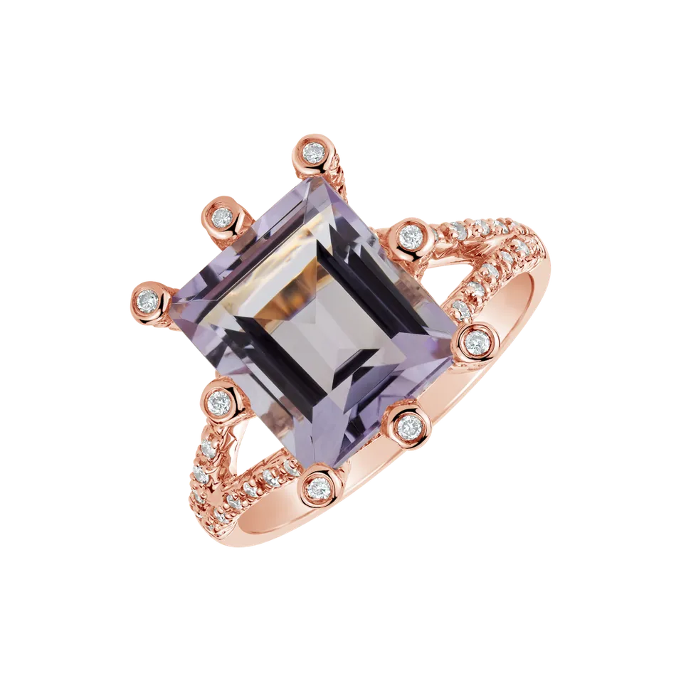 Diamond rings with Amethyst Flanna