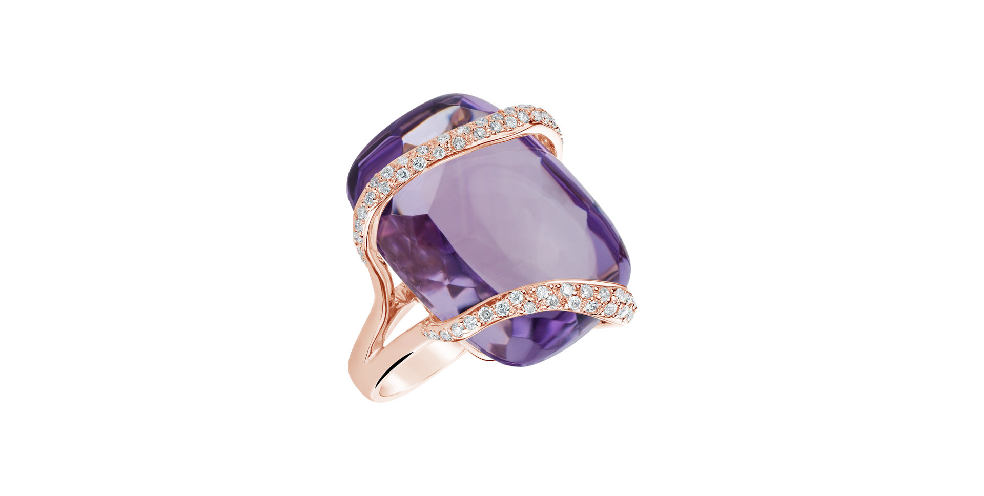 Diamond rings with Amethyst Apollonis