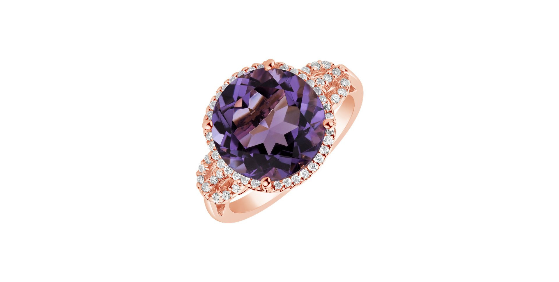 Diamond rings with Amethyst Ammeline