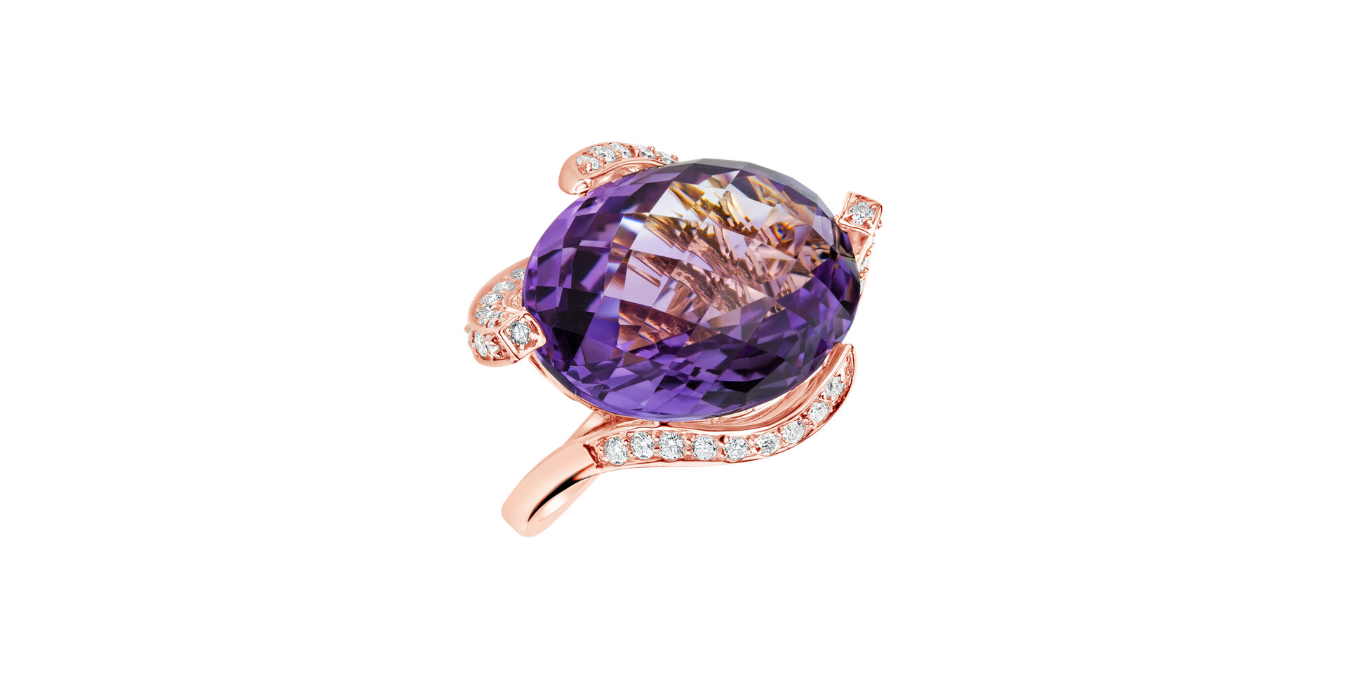 Diamond rings with Amethyst Angyalka