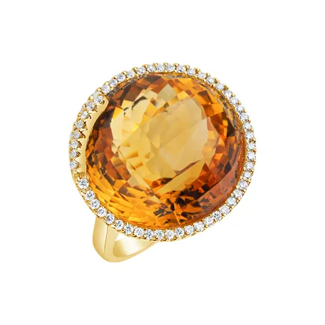 Ring with Citrine and diamonds Arthurine
