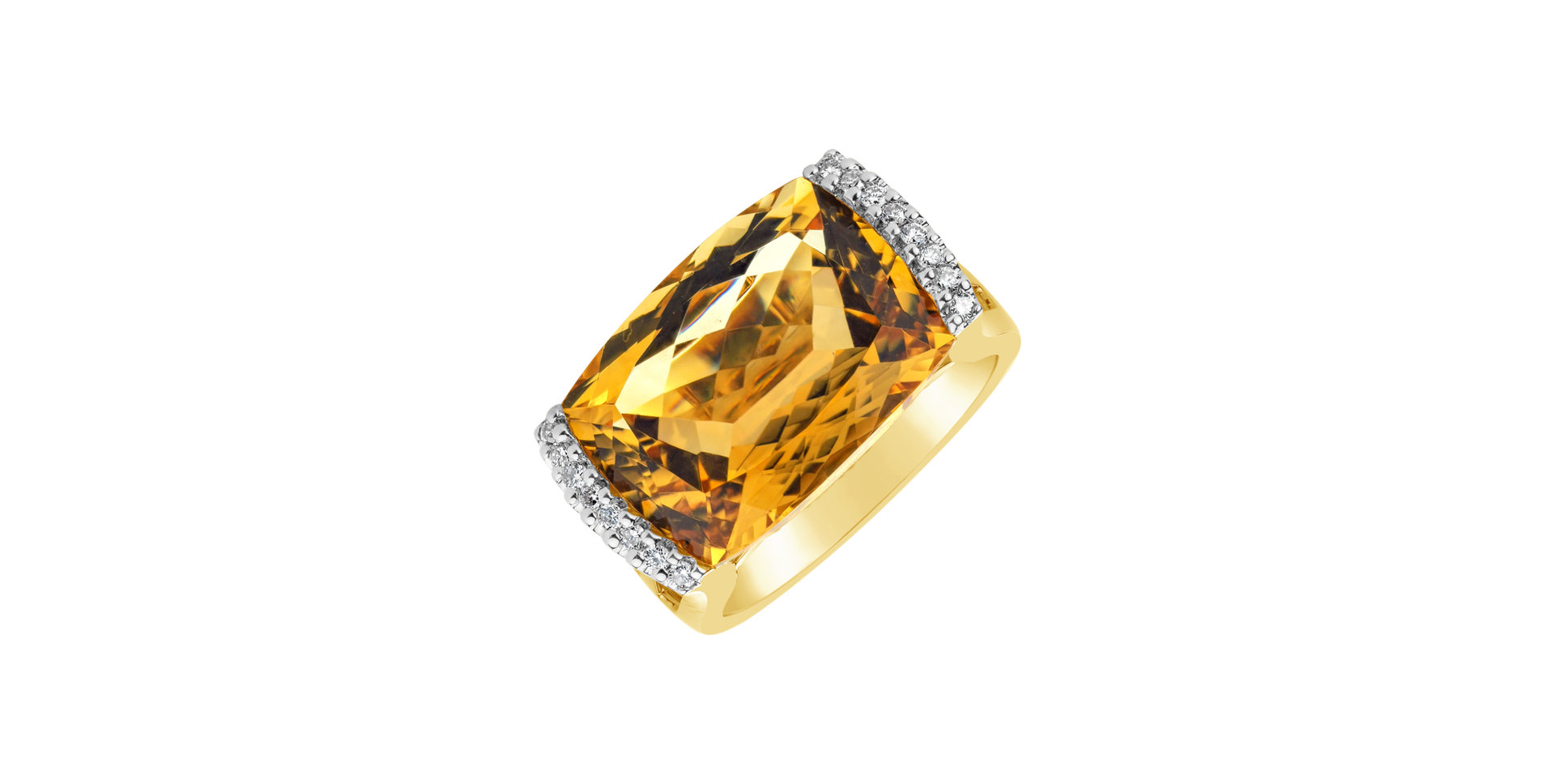 Ring with Citrine and diamonds Cleantha