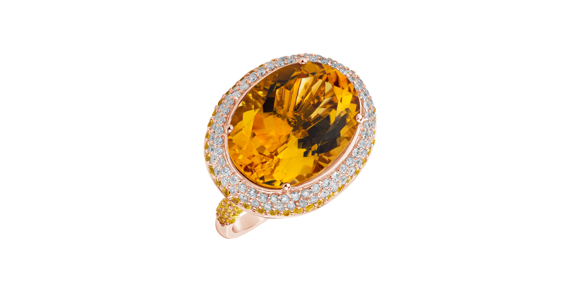 Ring with Citrine and Sapphire Conwenna