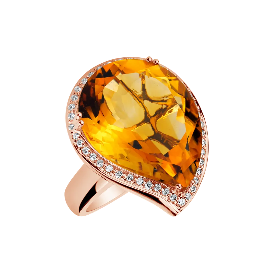 Ring with Citrine and diamonds Chancellor