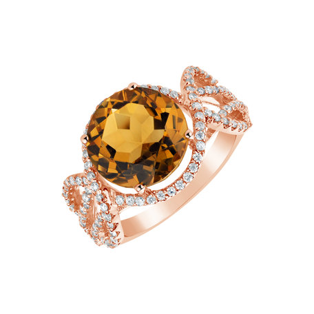Ring with Citrine and diamonds Phebe