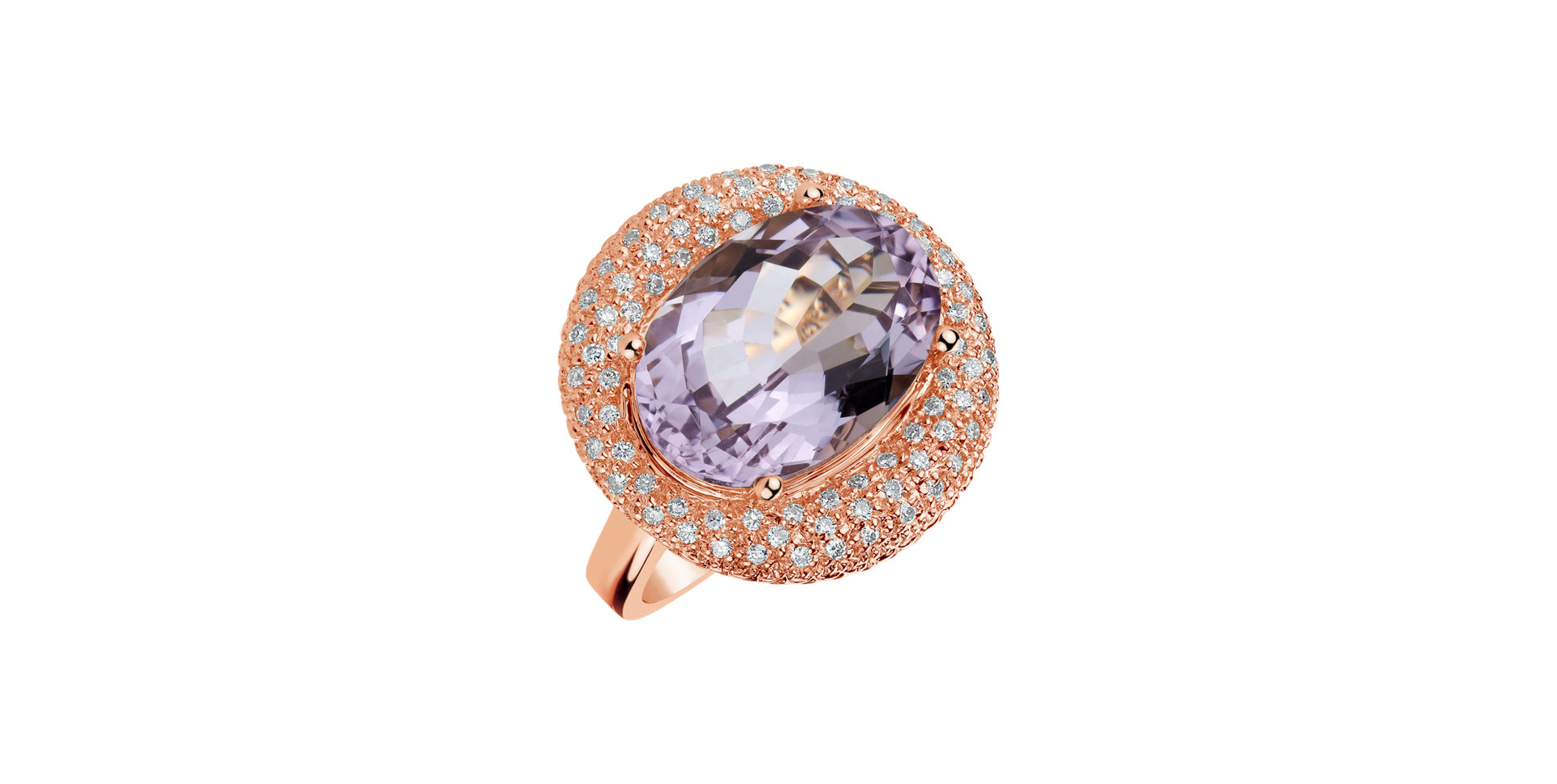 Diamond rings with Amethyst Livie