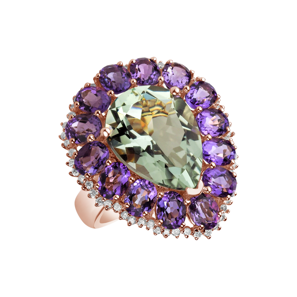 Diamond rings with Amethyst Ella-Rose