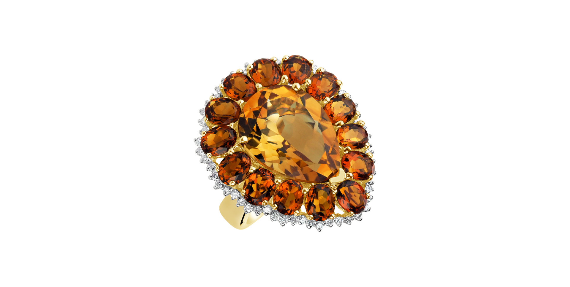 Diamond ring with Citrine Jaimee