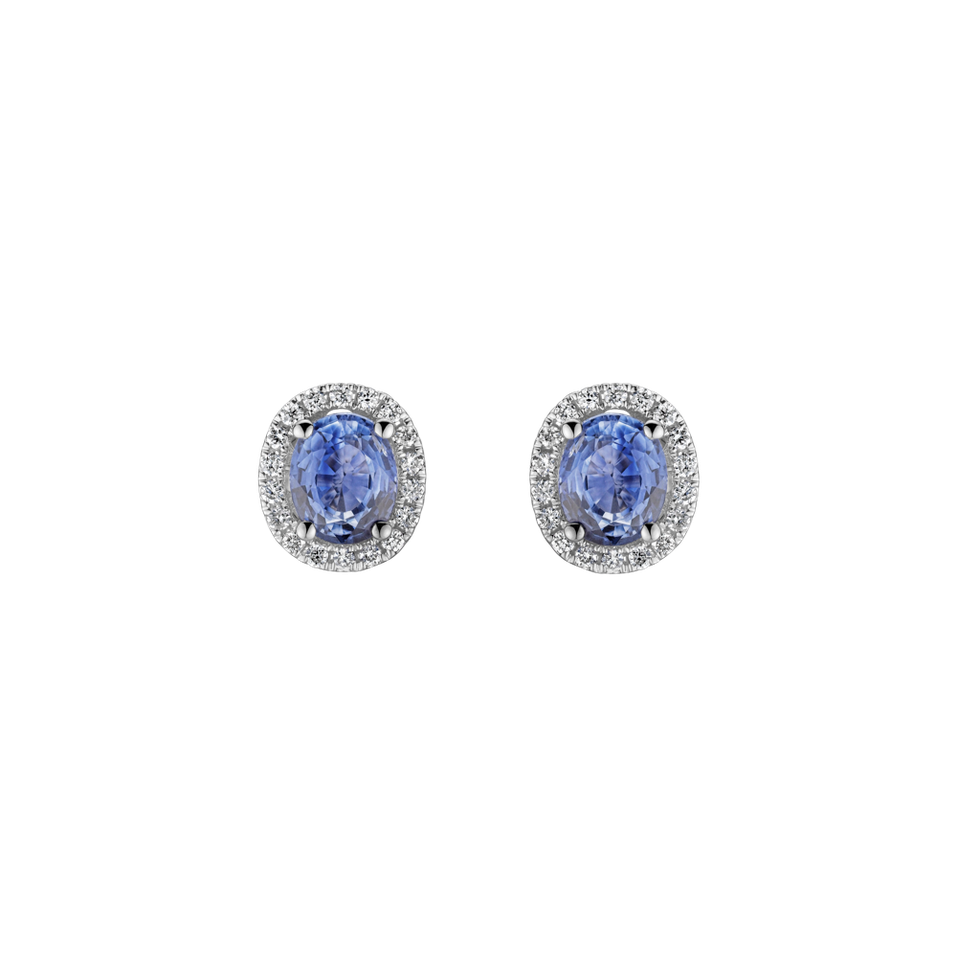 Diamond earrings with Sapphire Imperial Sapphire