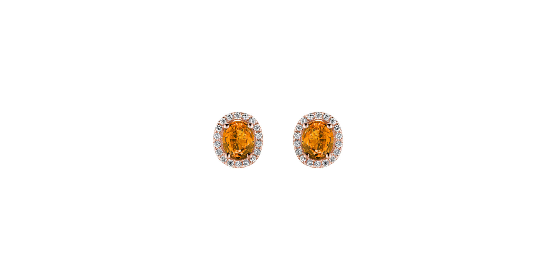 Diamond earrings with Sapphire Imperial Sapphire