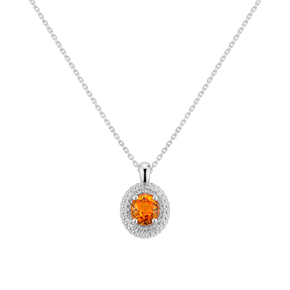 Diamond necklace with Sapphire Orange Princess