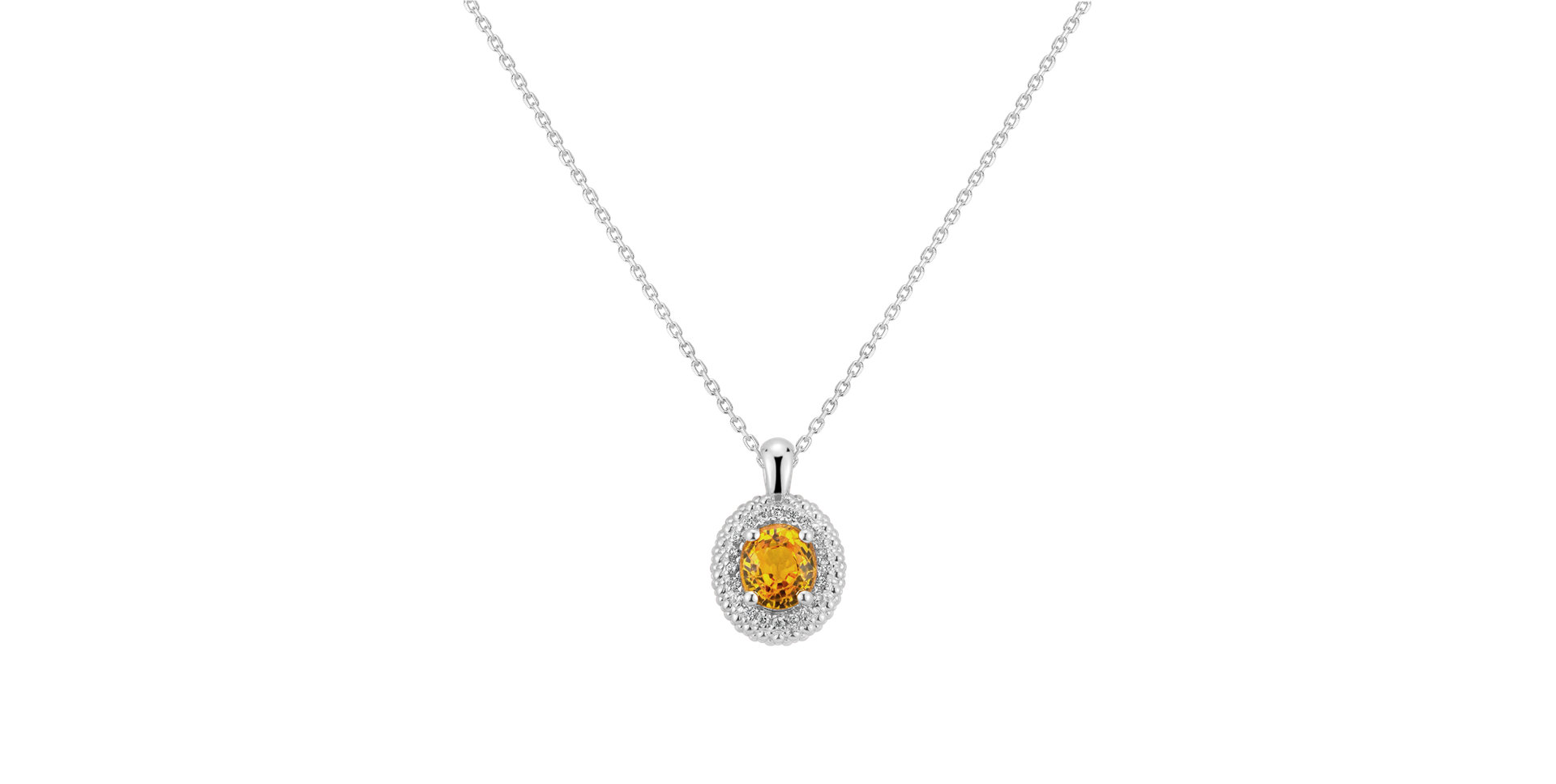 Diamond necklace with  Sapphire Princess