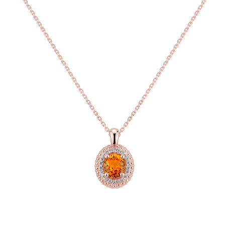 Diamond necklace with Sapphire Orange Princess