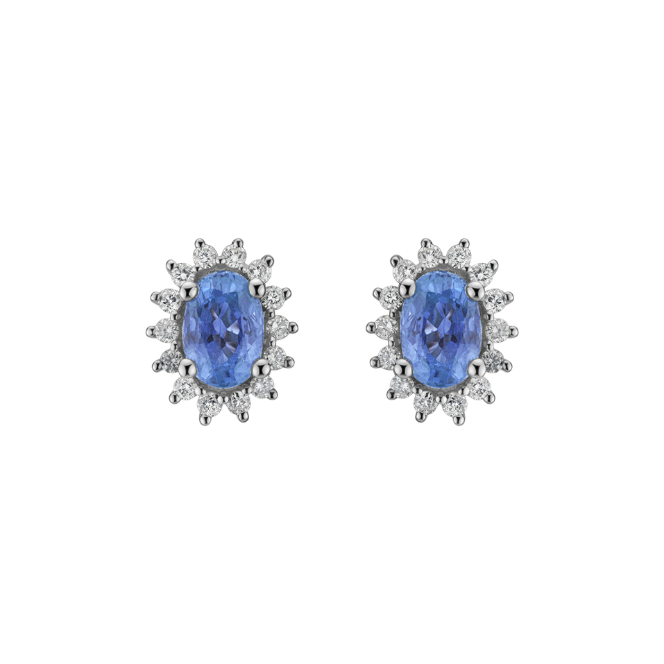 Diamond earrings with Sapphire Princess Sparkle