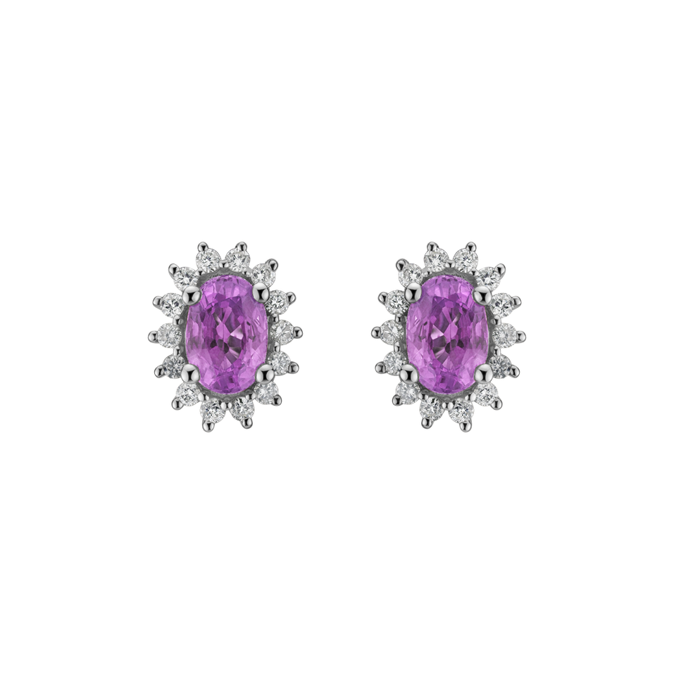 Diamond earrings with Sapphire Princess Sparkle