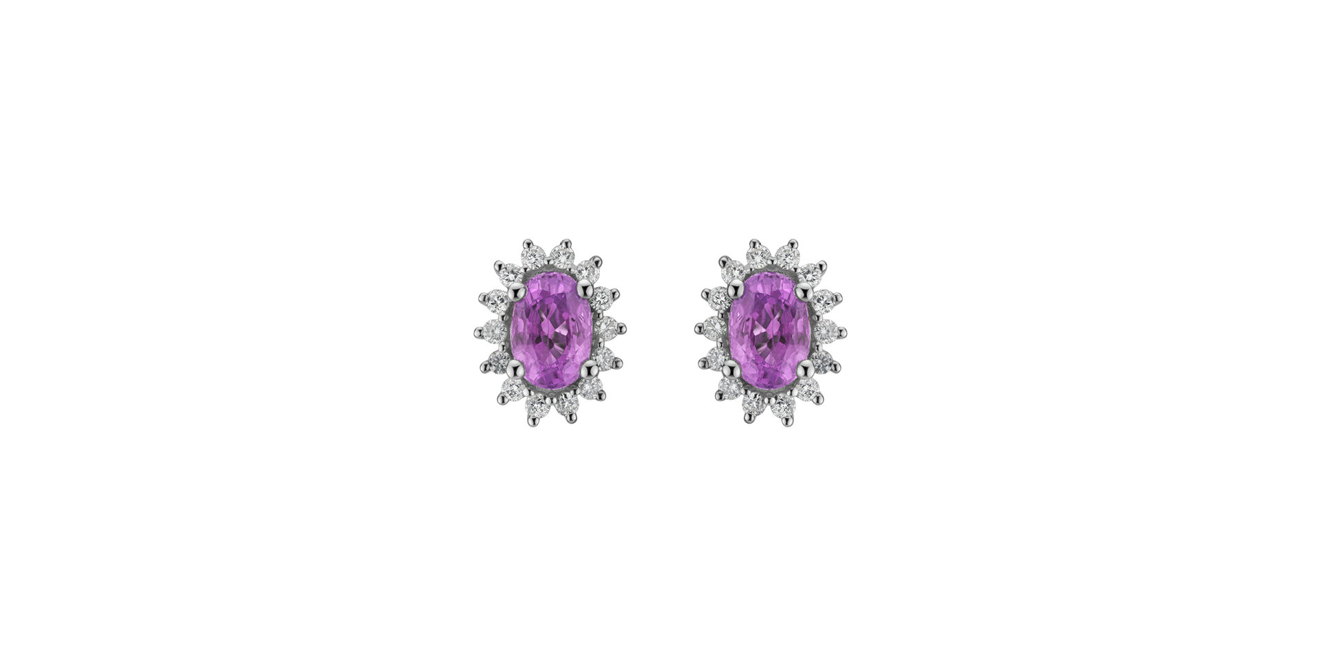 Diamond earrings with Sapphire Princess
