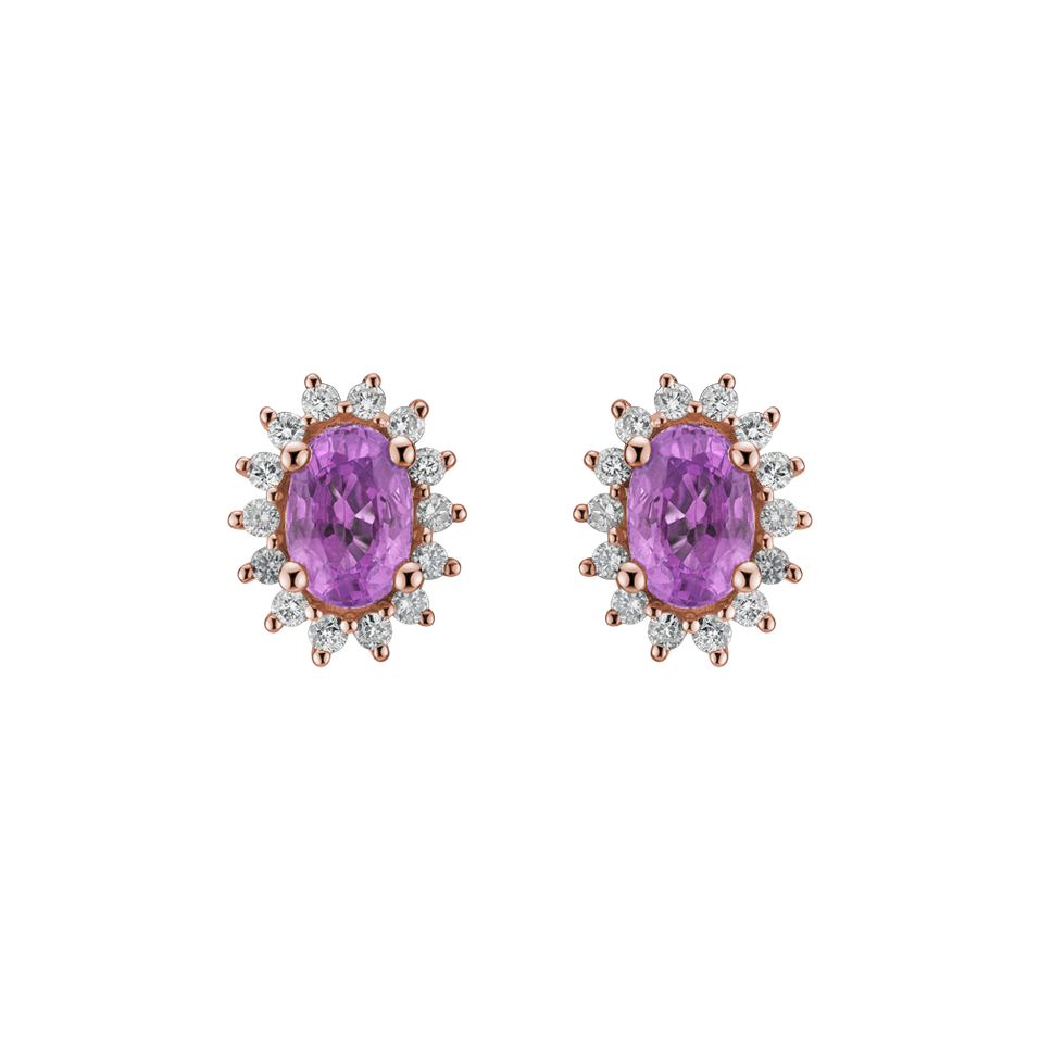 Diamond earrings with Sapphire Princess Sparkle