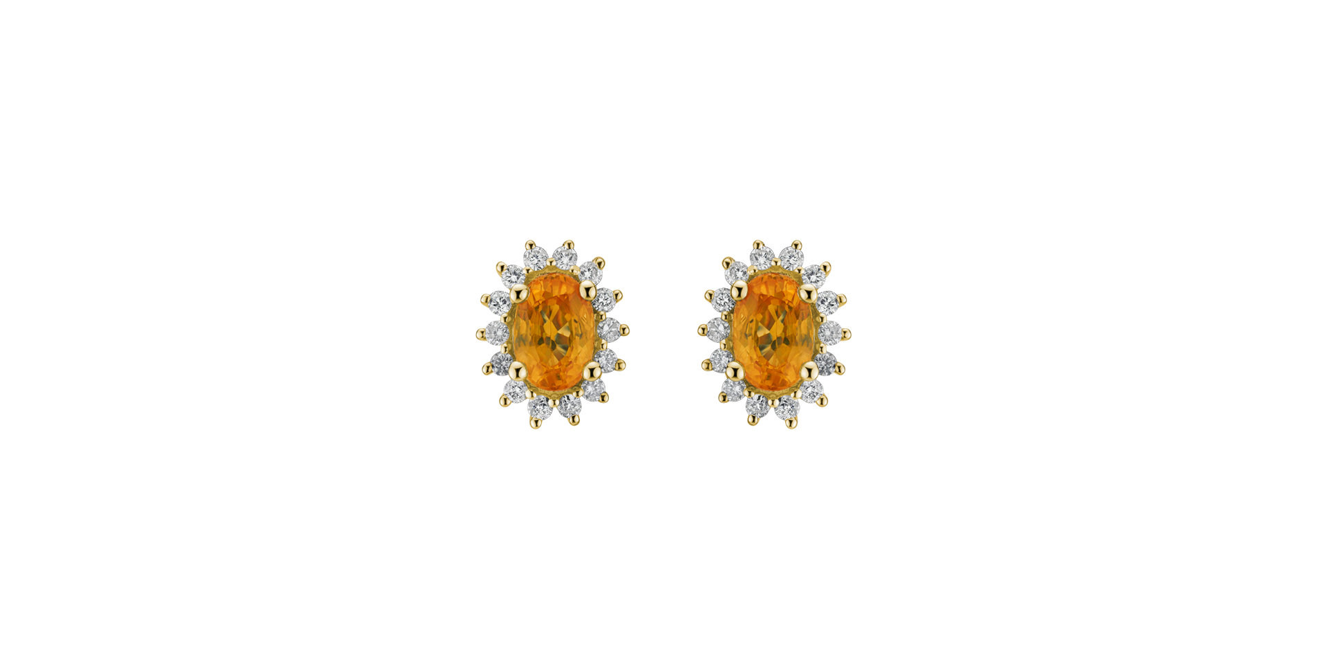 Diamond earrings with Sapphire Princess