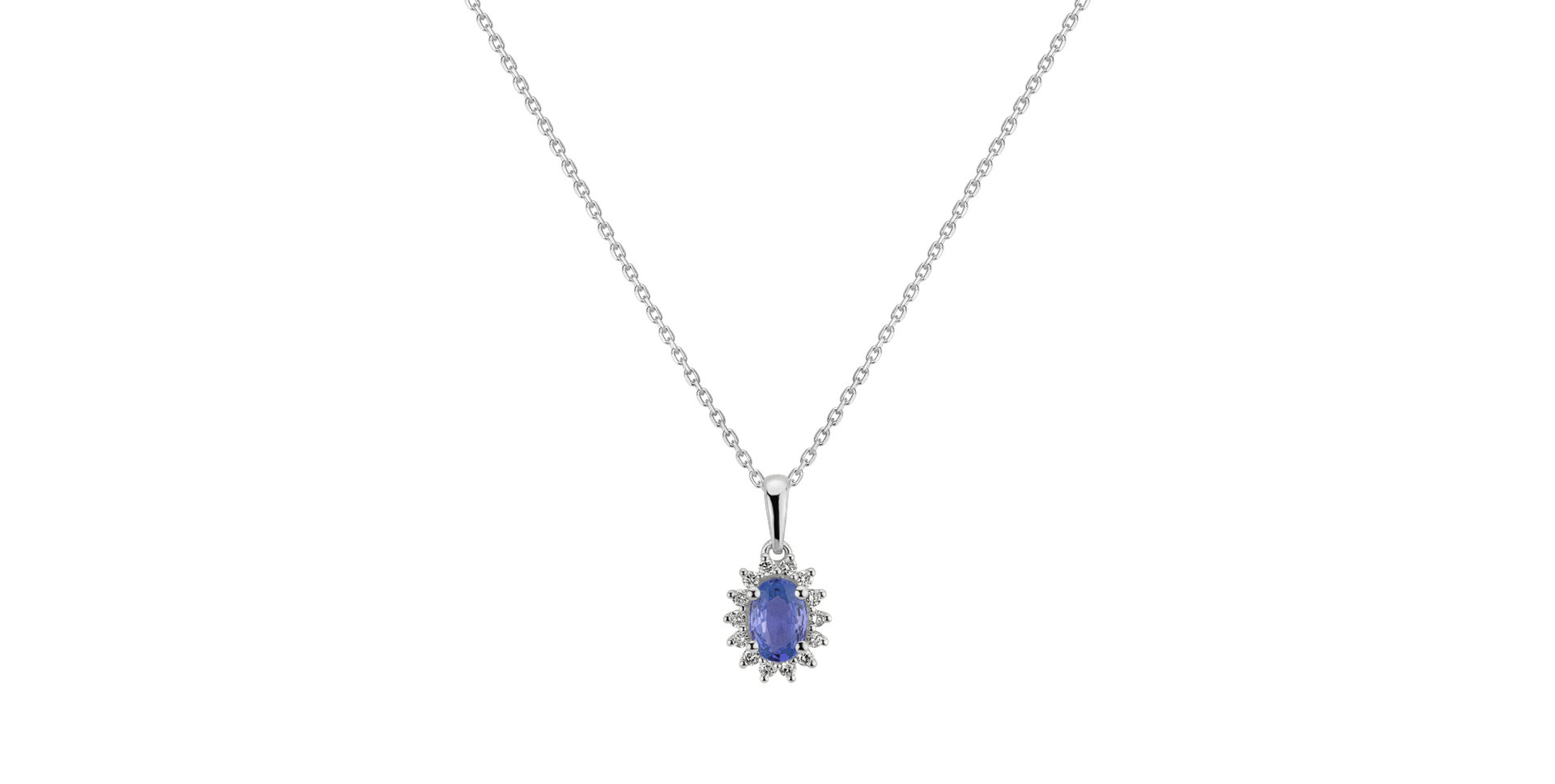 Diamond pendant with Sapphire Princess