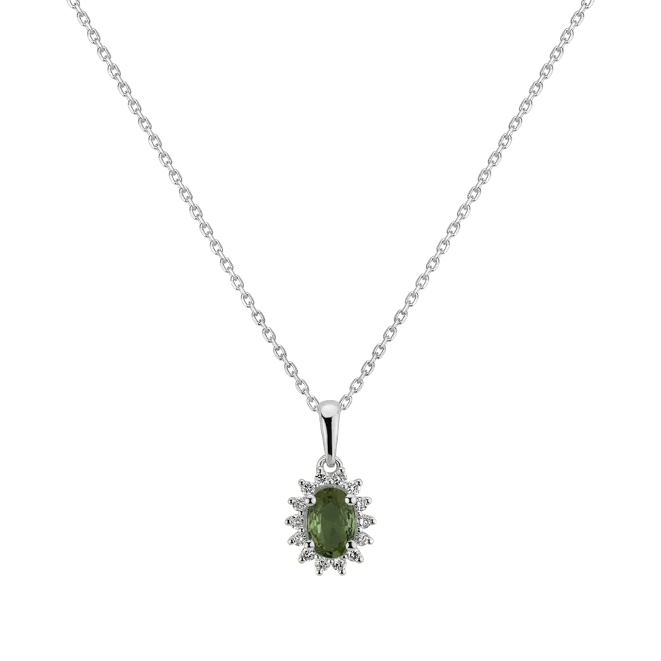 Diamond pendant with Sapphire Princess