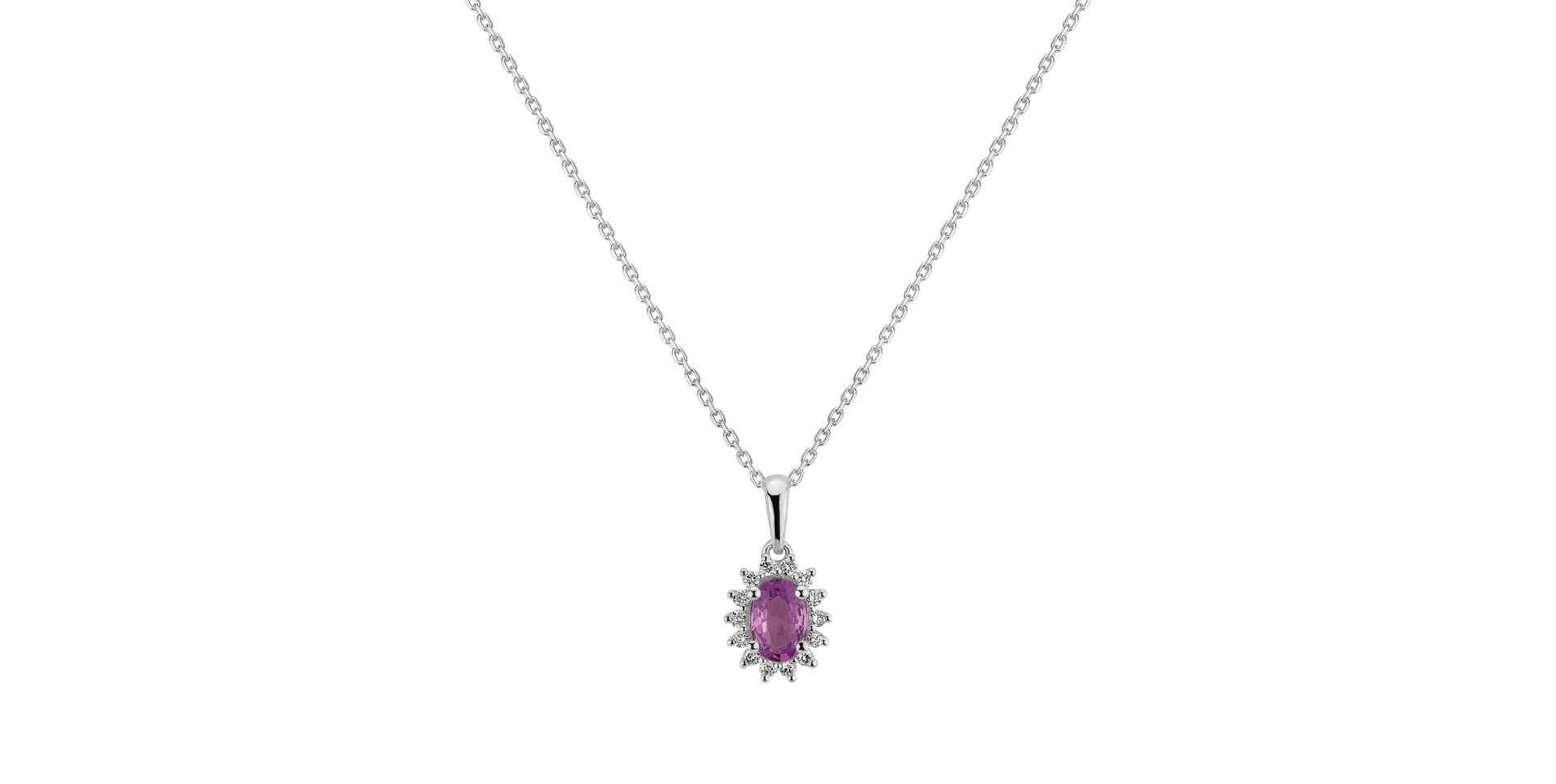 Diamond pendant with Sapphire Princess