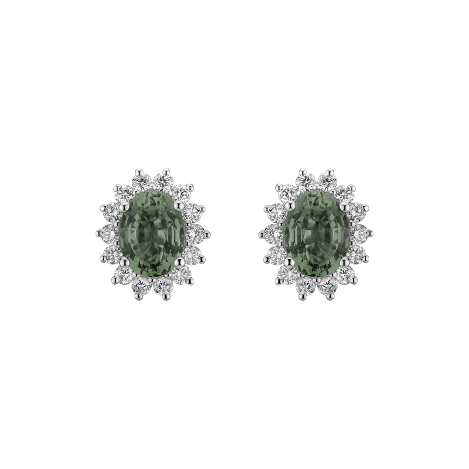 Diamond earrings with Sapphire Princess