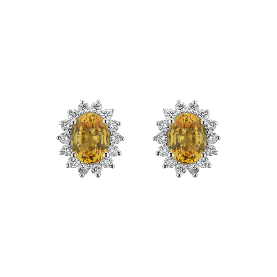 Diamond earrings with Sapphire Princess