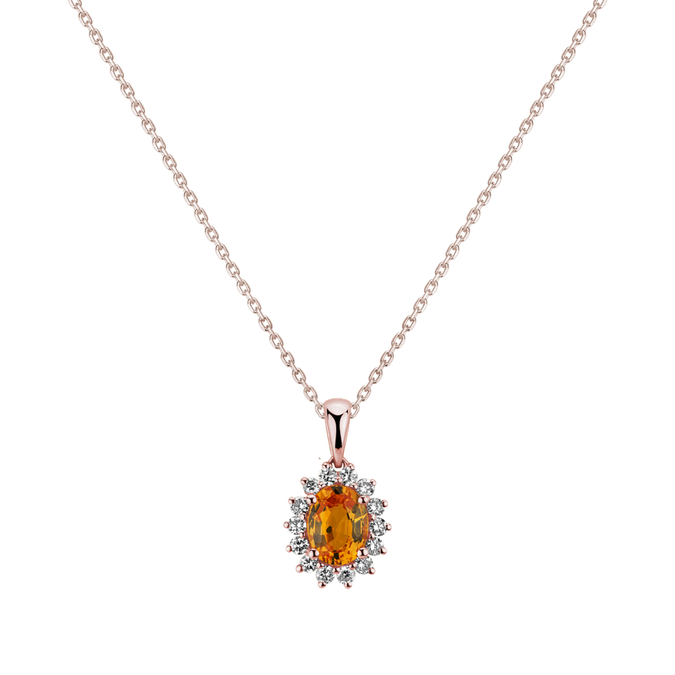 Diamond pendant with Sapphire Princess