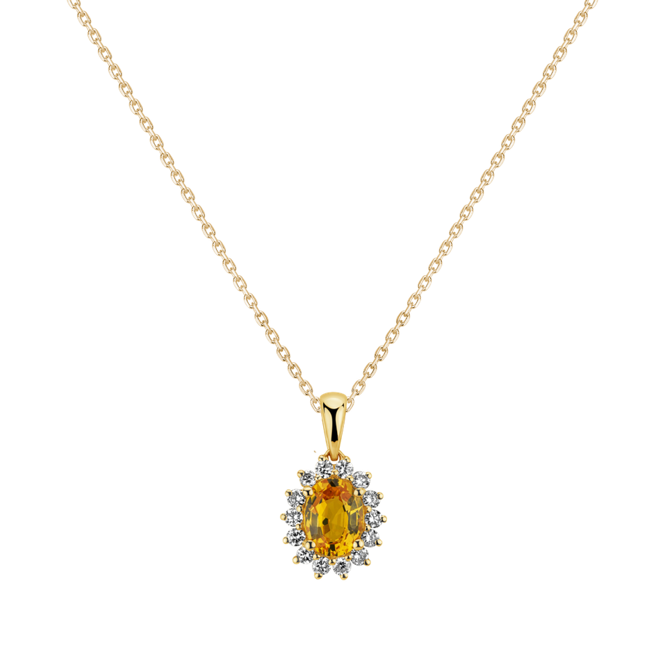 Diamond pendant with Sapphire Princess