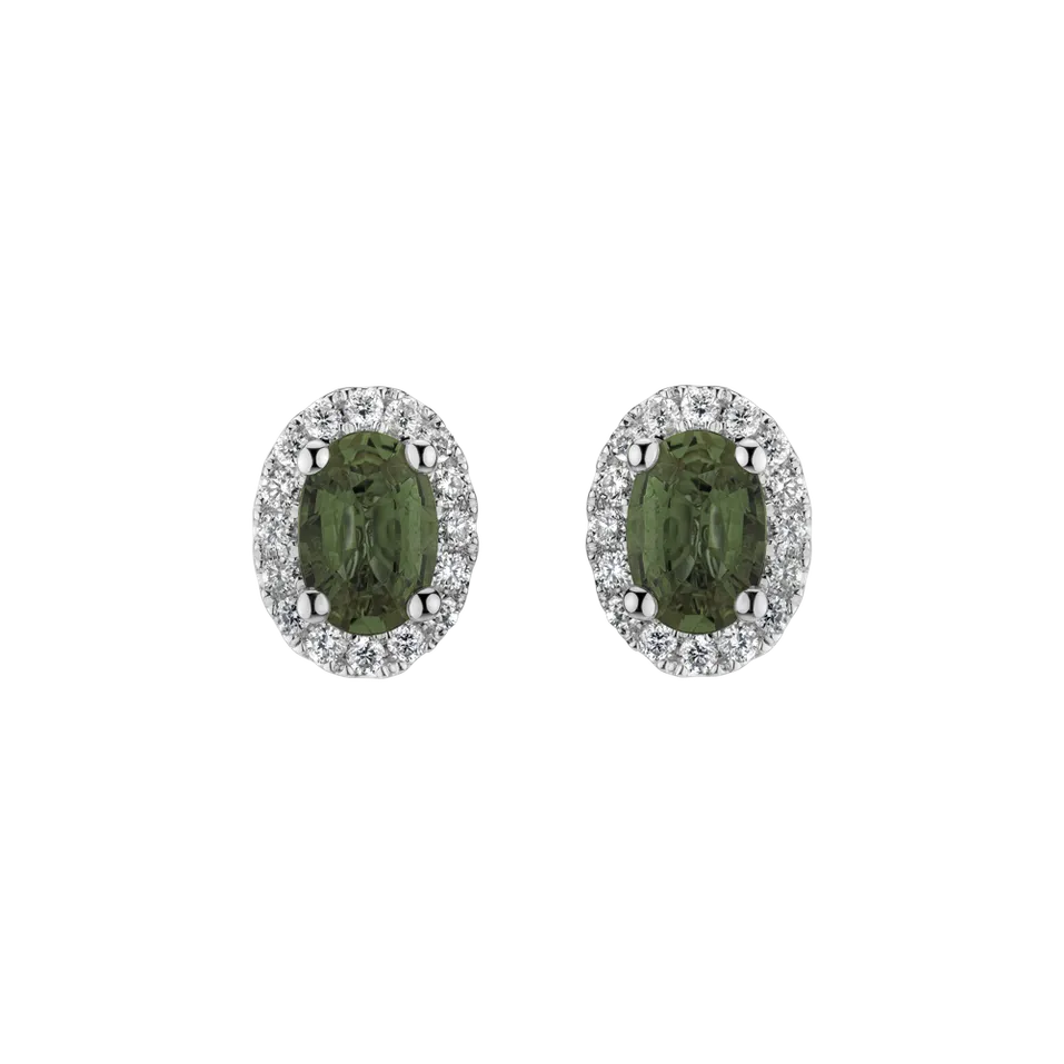 Diamond earrings with Sapphire Princess