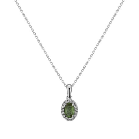 Diamond pendant with Sapphire Princess