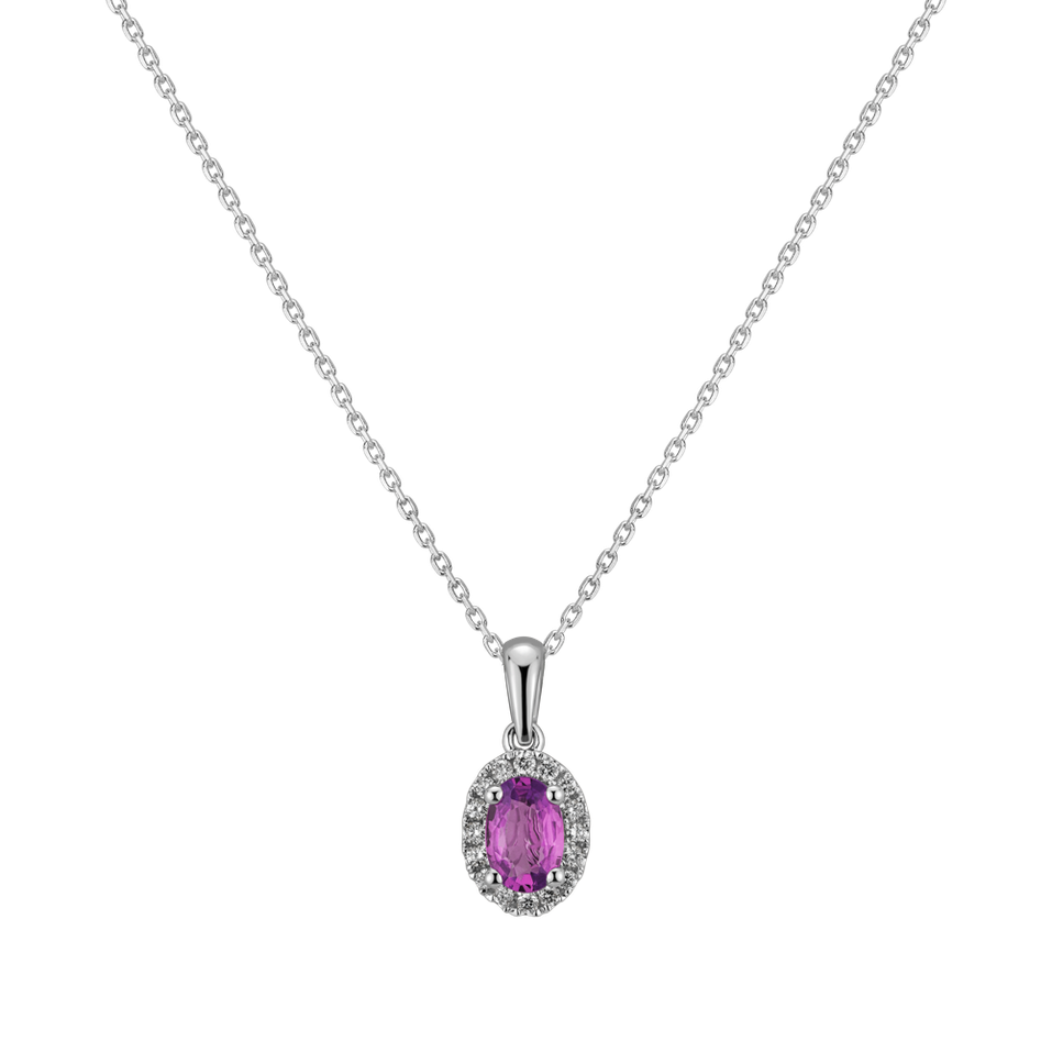 Diamond pendant with Sapphire Princess