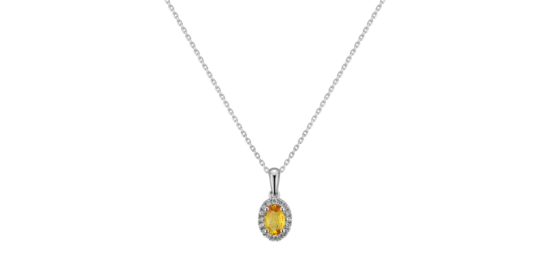 Diamond pendant with Sapphire Princess