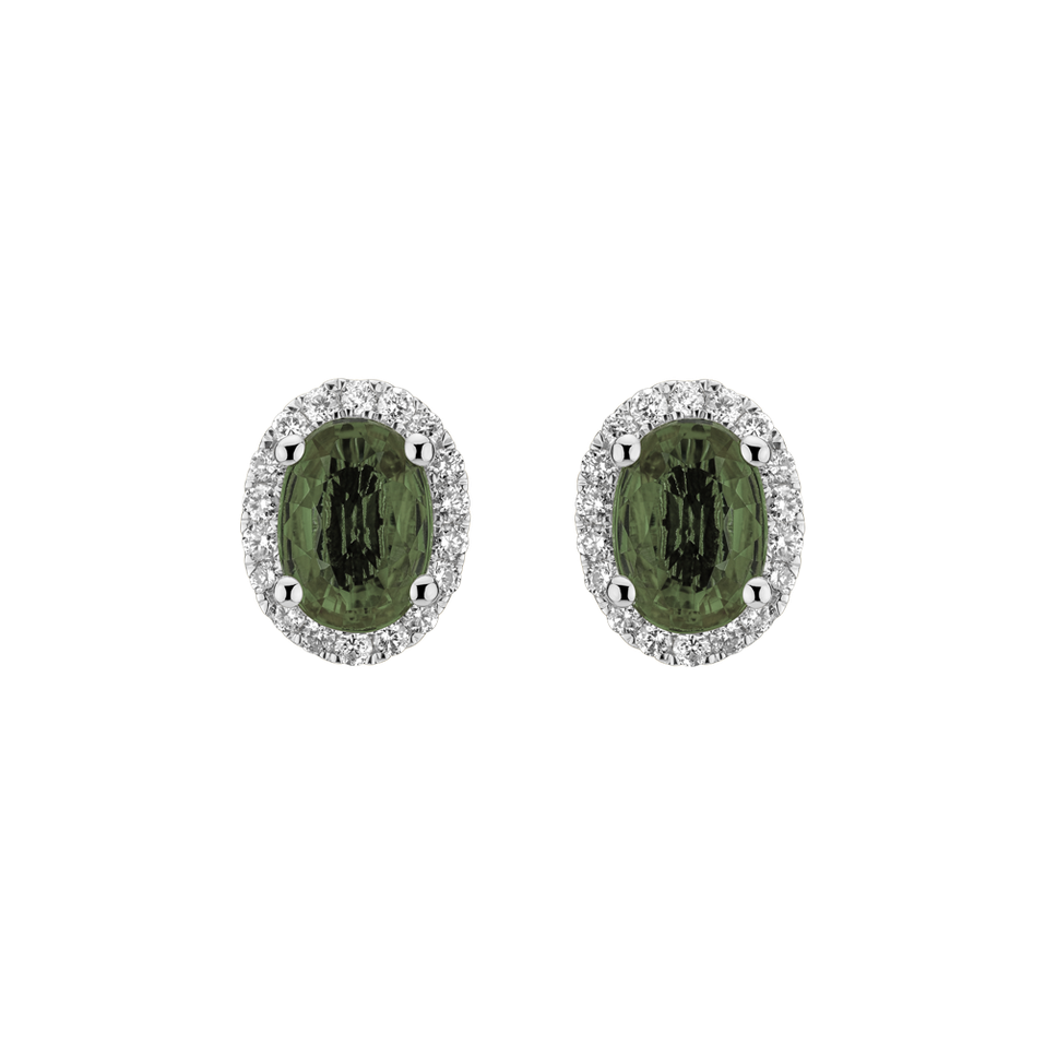 Diamond earrings with Sapphire Princess