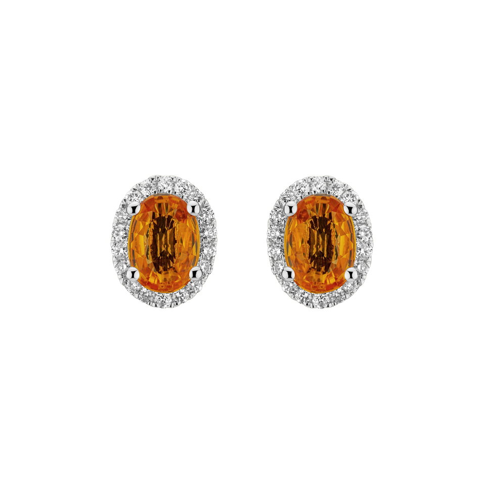 Diamond earrings with Sapphire Princess