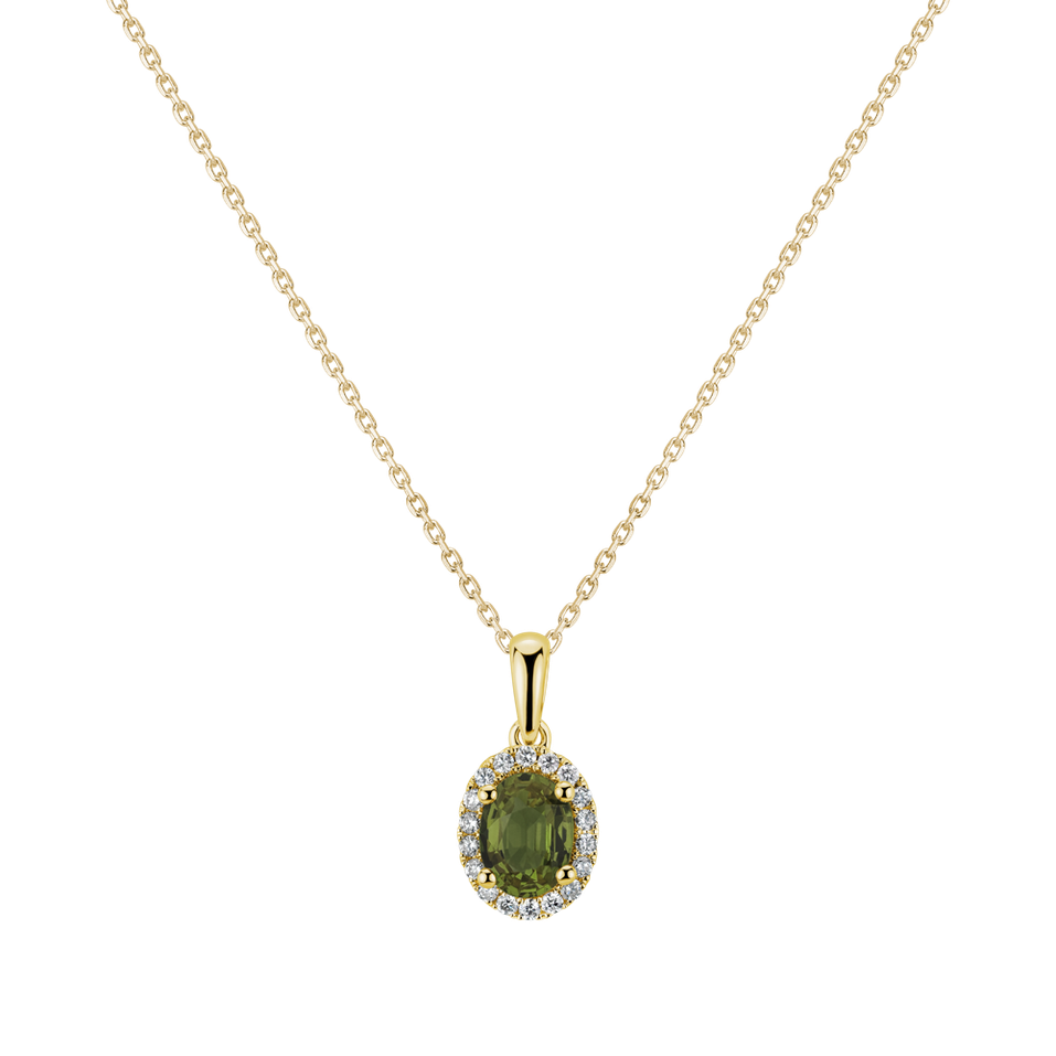 Diamond pendant with Sapphire Princess