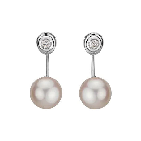 Diamond earrings with Pearl Beauty Queen