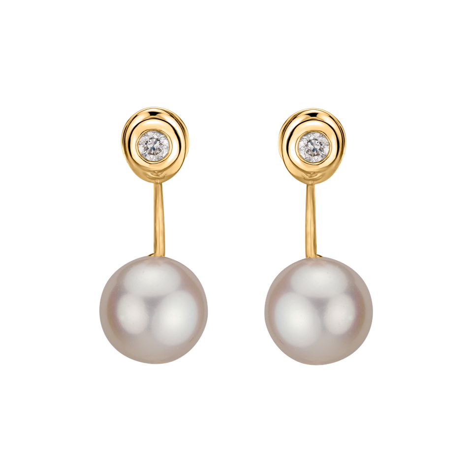 Diamond earrings with Pearl Beauty Queen