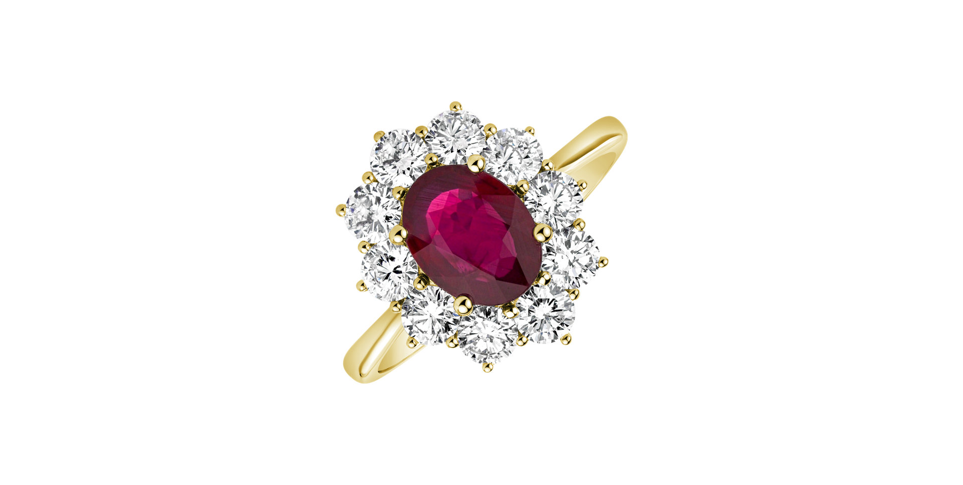 Diamond ring with Ruby Sky Goddess