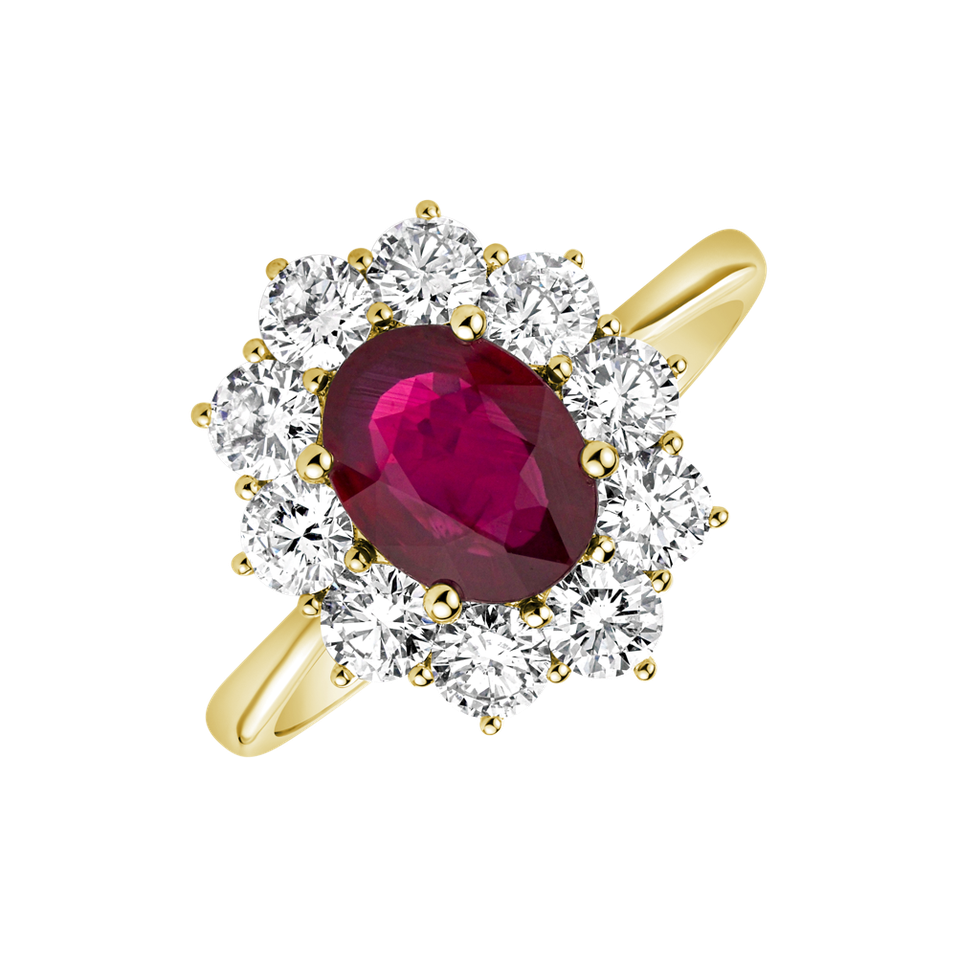 Diamond ring with Ruby Sky Goddess