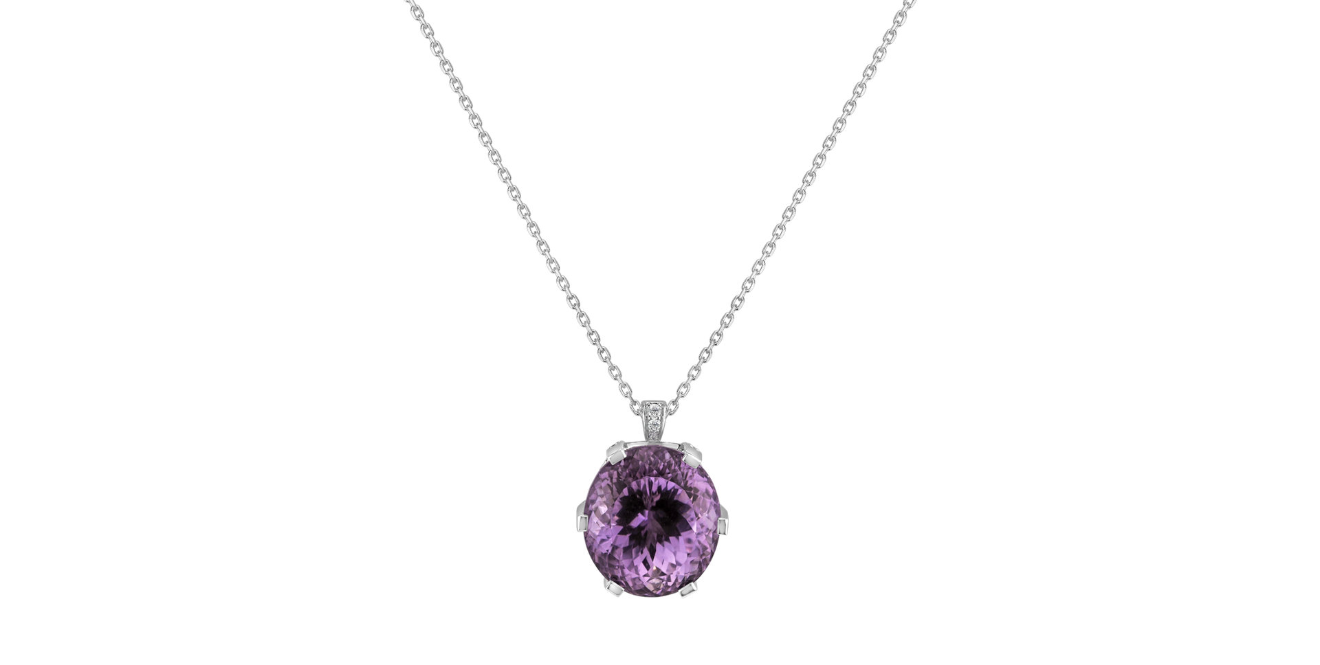 Necklace with Kunzite and diamonds Corey