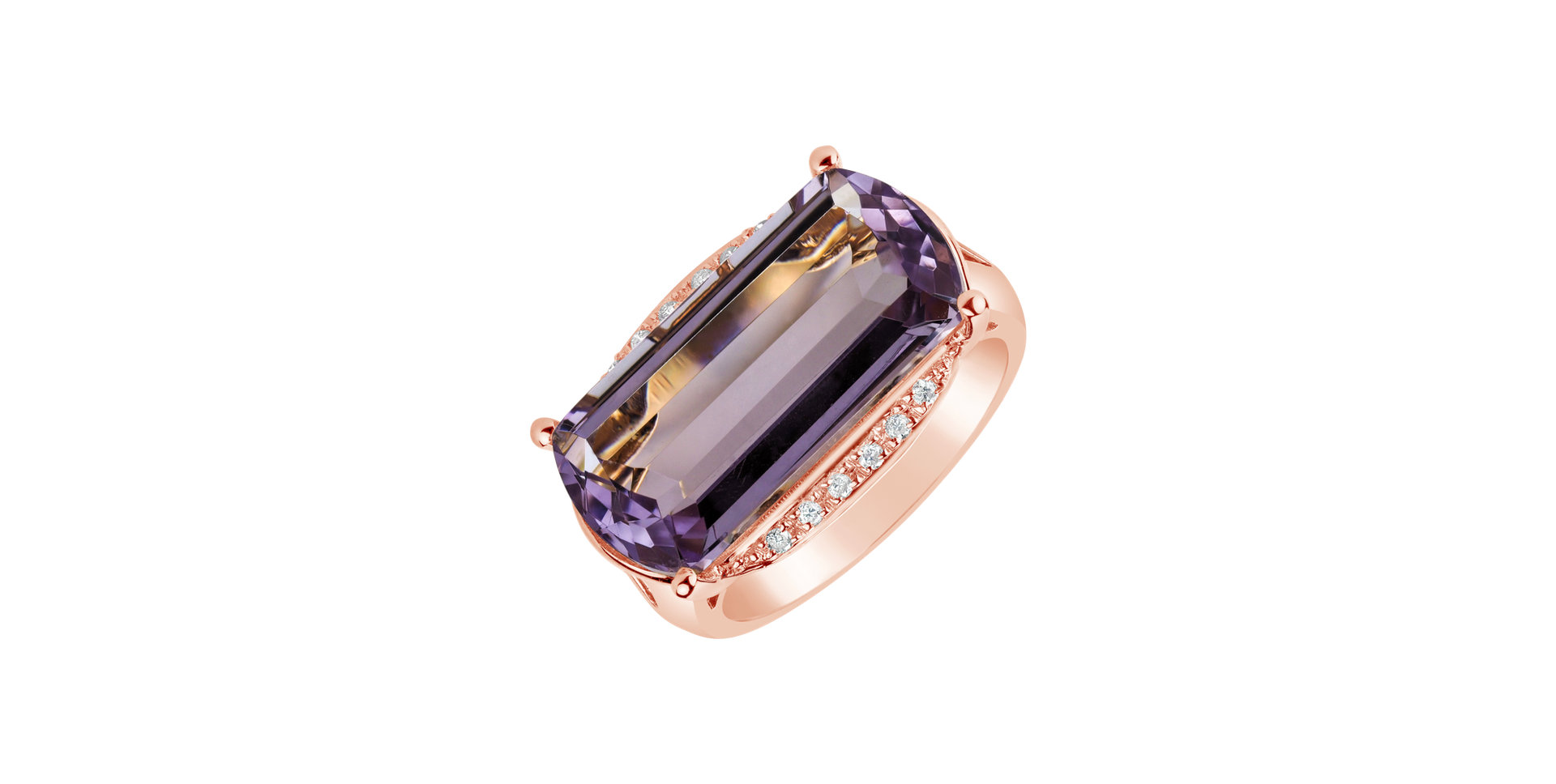 Diamond rings with Amethyst Tasha