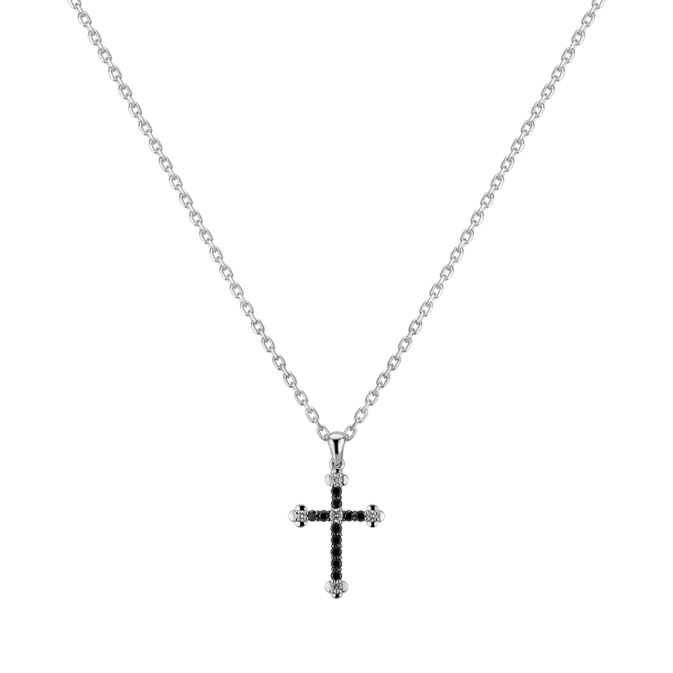 Pendant with black and white diamonds Sacred Devotion