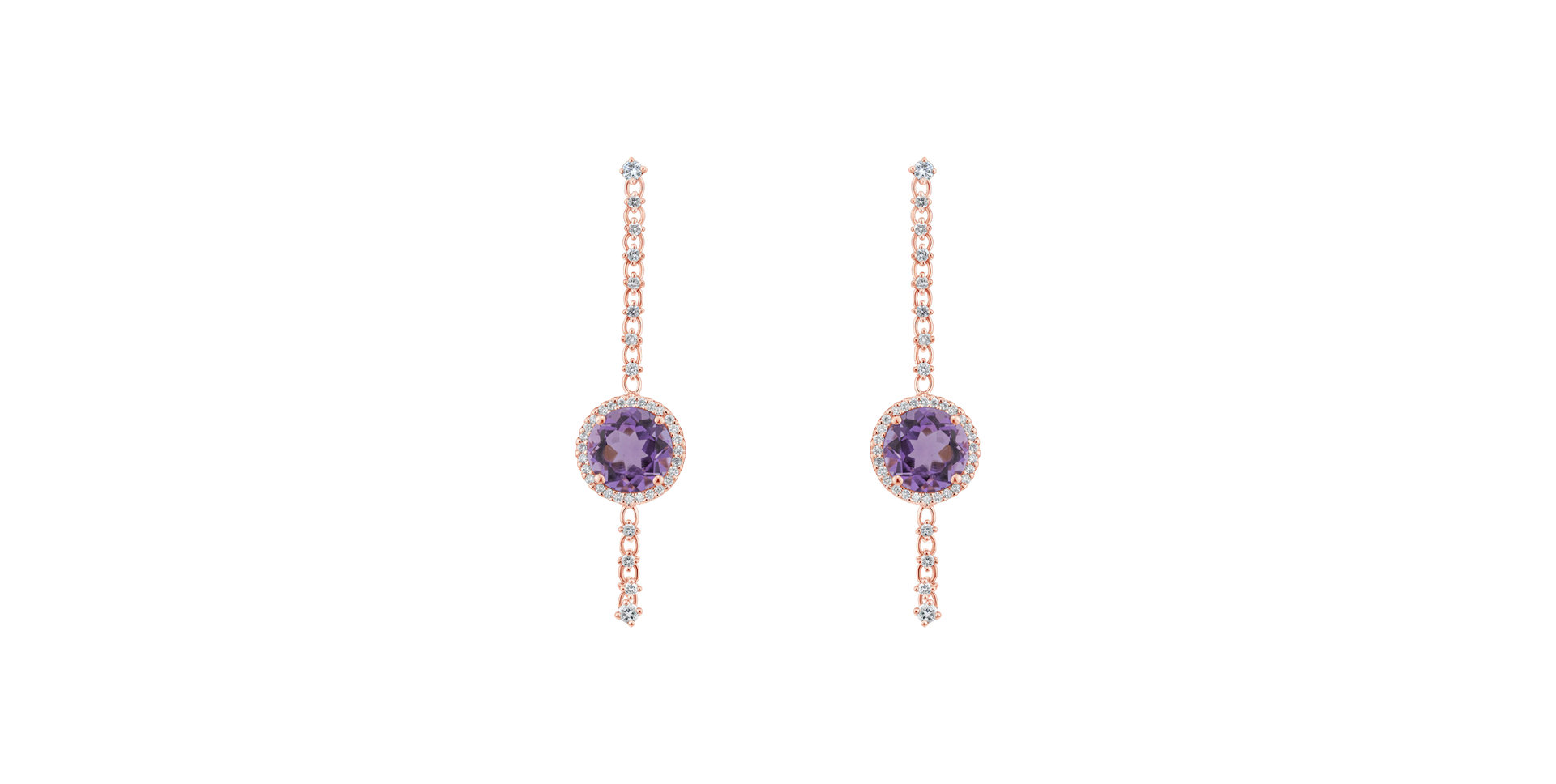 Diamond earrings with Amethyst Kirby