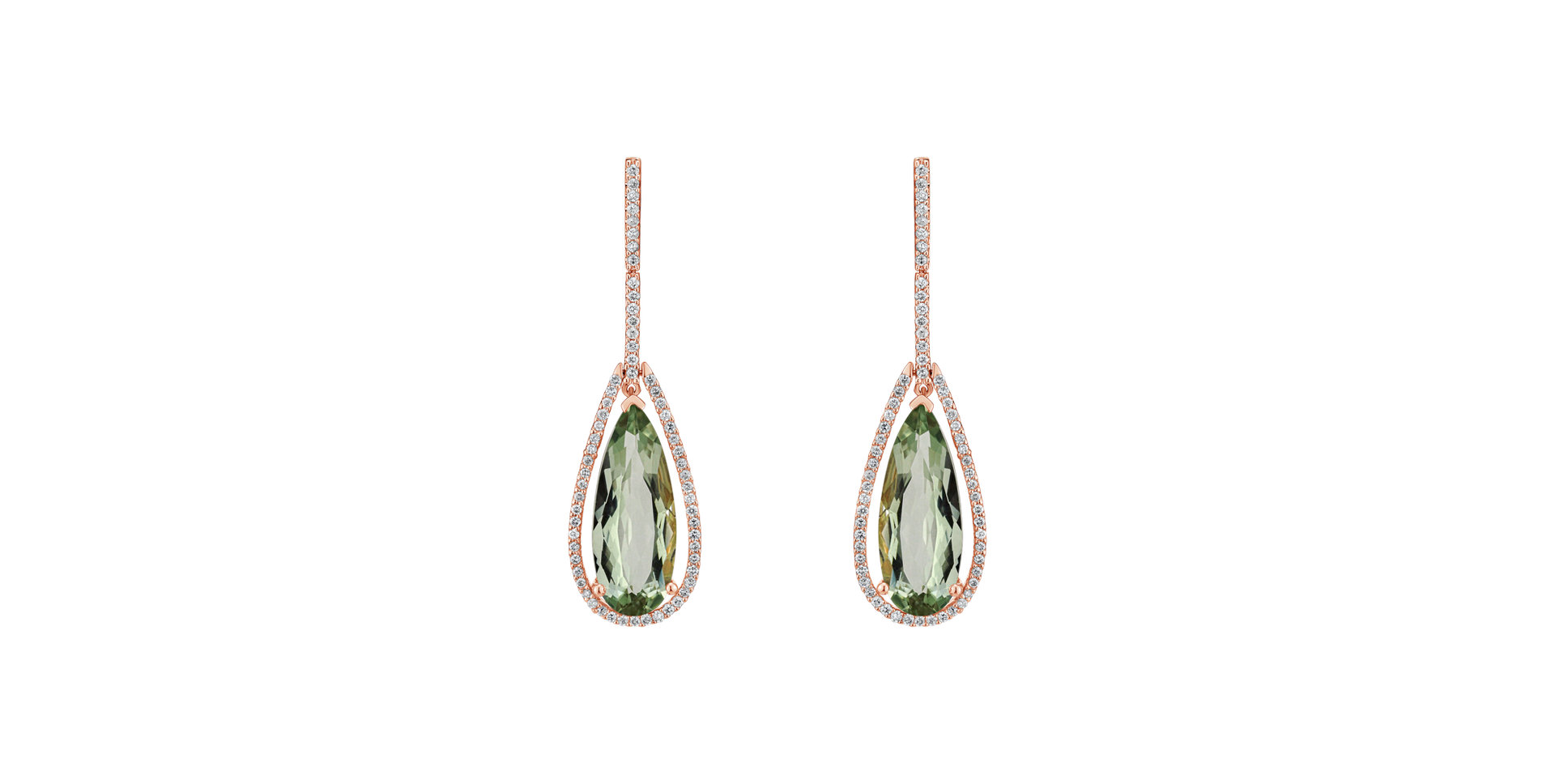 Diamond earrings with Amethyst Damianos