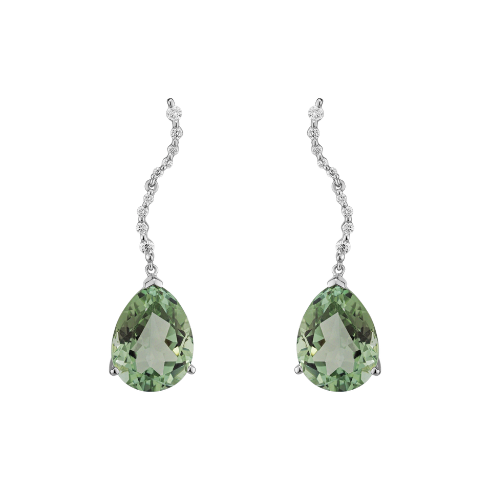 Diamond earrings with Amethyst General Interest