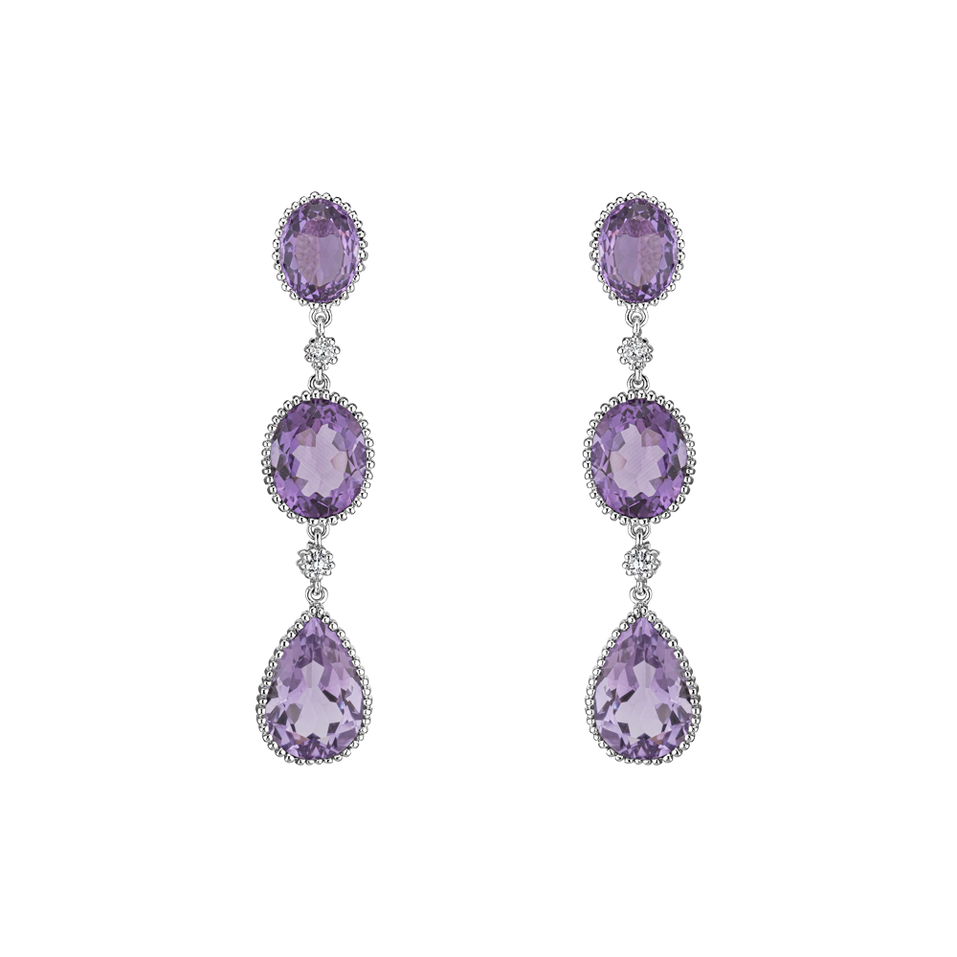 Diamond earrings with Amethyst Eudoxus of Cnidus